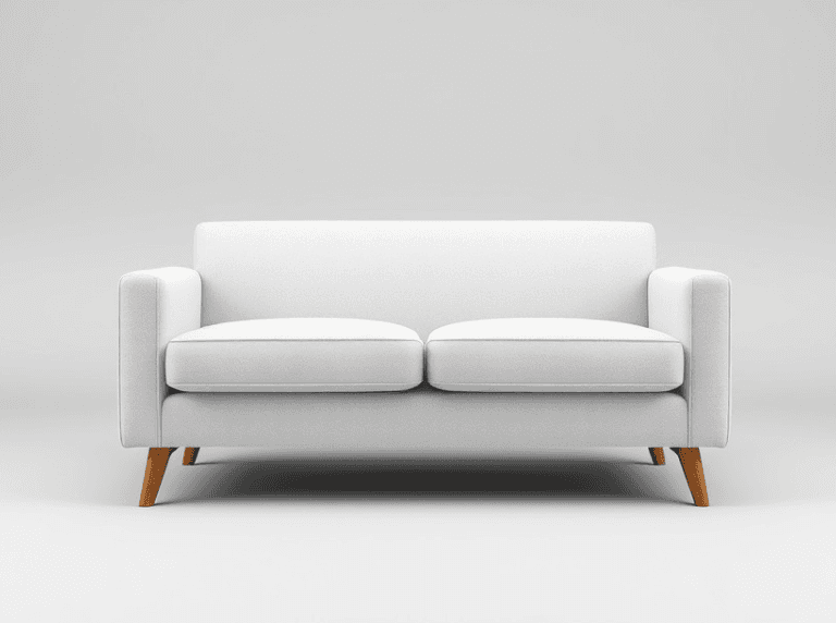 White two-seater sofa